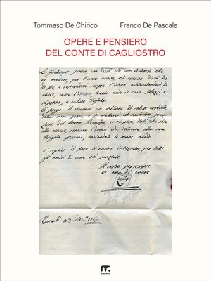 cover image of Opere e pensiero del conte di Cagliostro